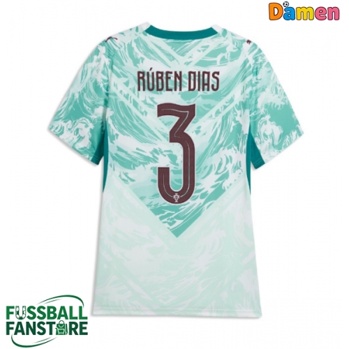 Portugal Ruben Dias #3 Replik Auswärtstrikot Damen WM 2026 Kurzarm